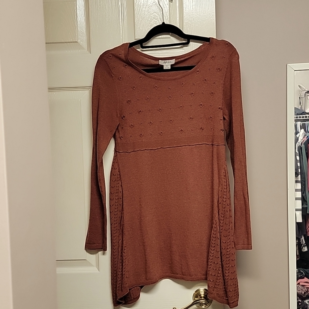 Copper color light sweater dress/long shirt